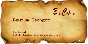 Beutum Csongor névjegykártya
